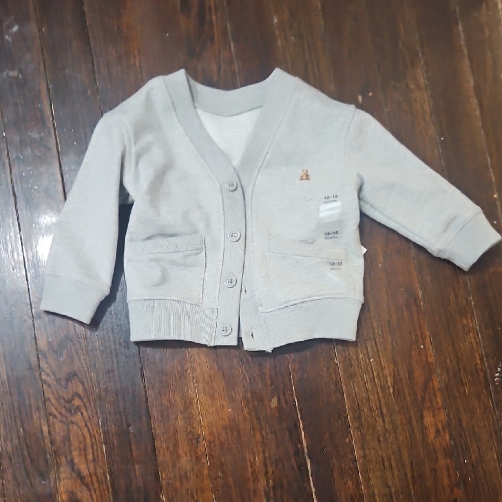Light Gray Button-Up Cardigan